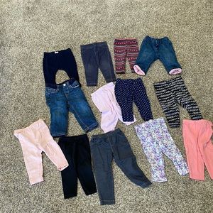 6-9 month girls pants lot